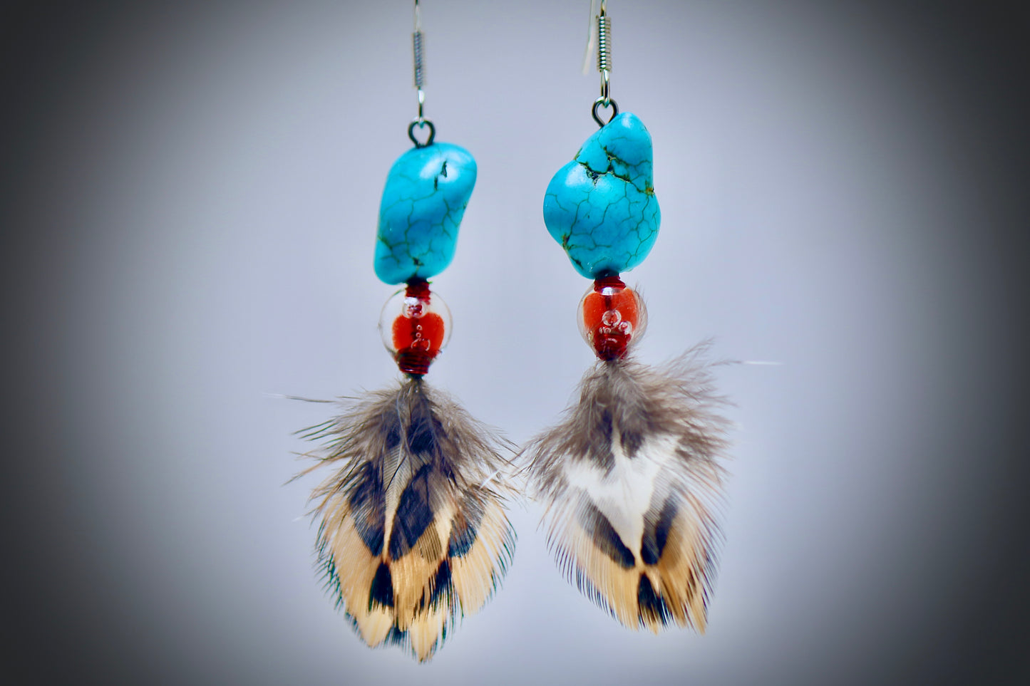Raw Magnesite+Resin Casted Red Wire Wrap+Ringneck Pheasant