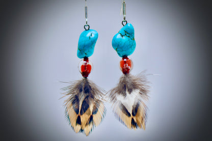 Raw Magnesite+Resin Casted Red Wire Wrap+Ringneck Pheasant