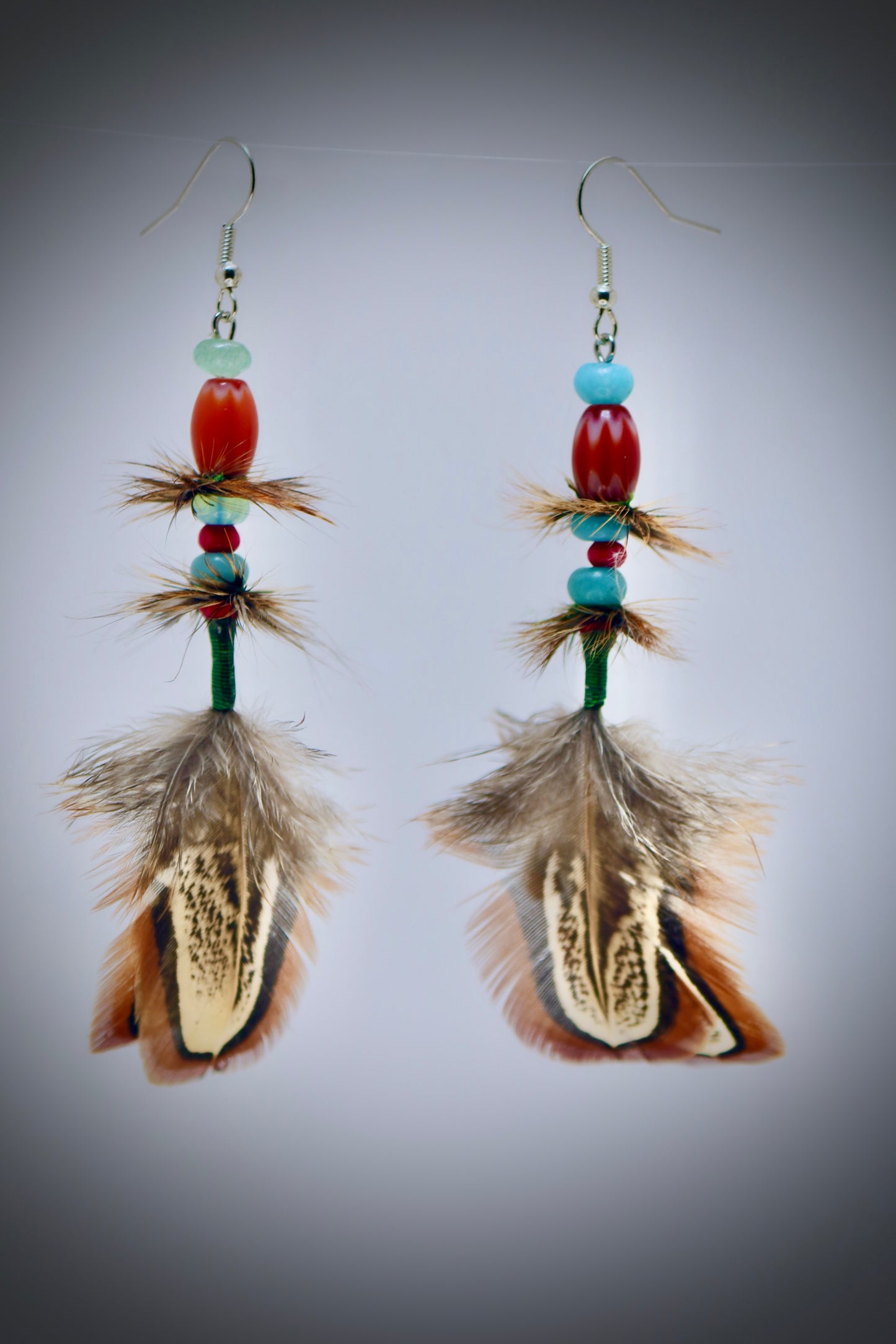 Turquoise Glass+Red Glass+Ringneck Pheasant