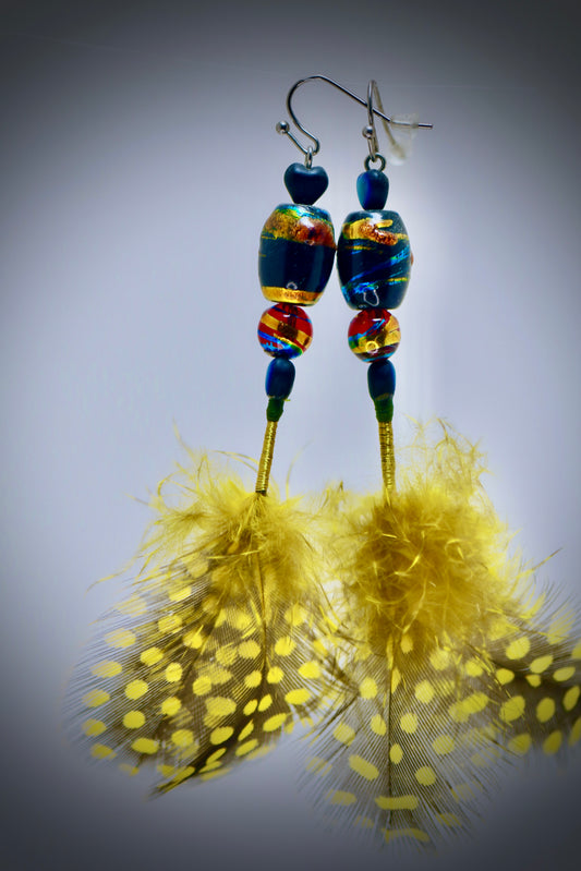 Blue Hearts+Glass Mardi Gras+Yellow Guinea